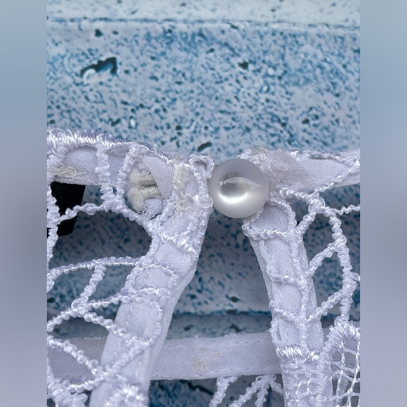 raisa vanessa trendyol white pleated lace embroidered mini dress size 36/6 - Picture 12 of 16